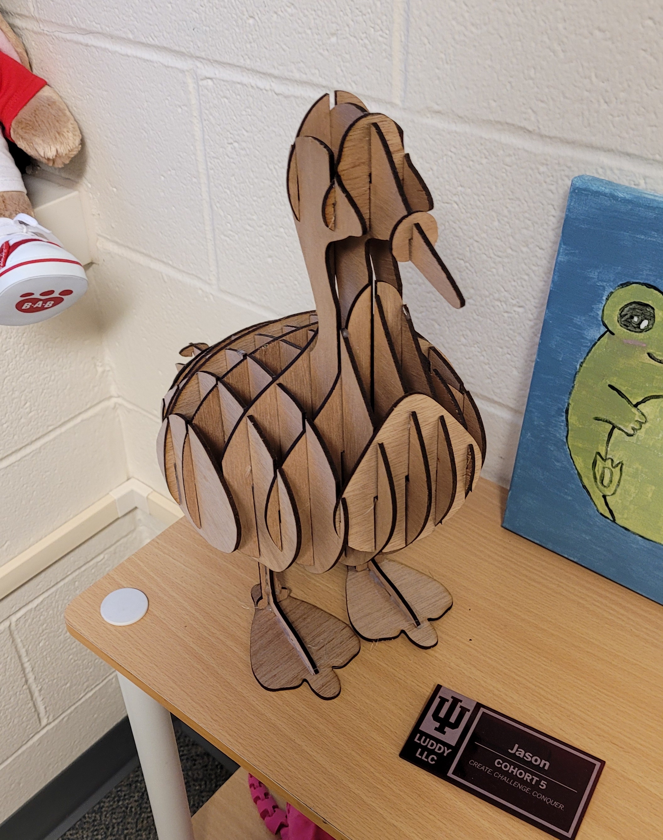 A giant wooden duck I laser cutted and assembled